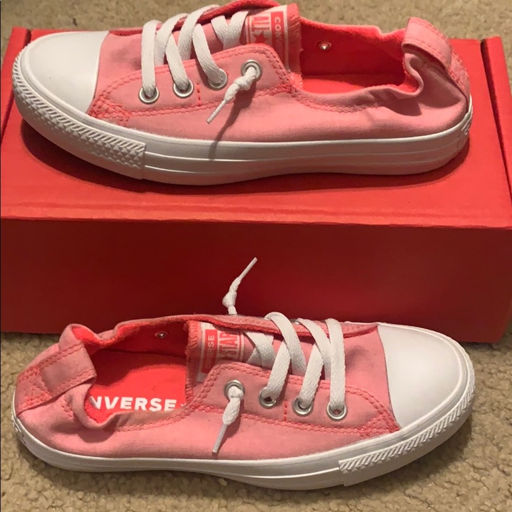 Brand new pink coral converse shoreline